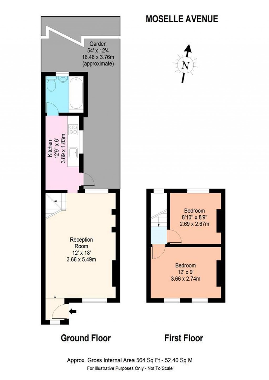 Floorplan for Moselle Avenue, Wood Green, N22