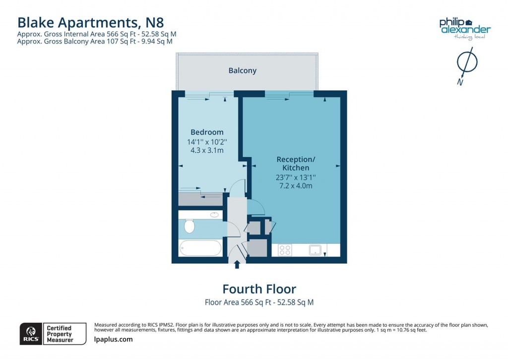 Floorplan for Blake Apartments, New River Village, Hornsey, N8