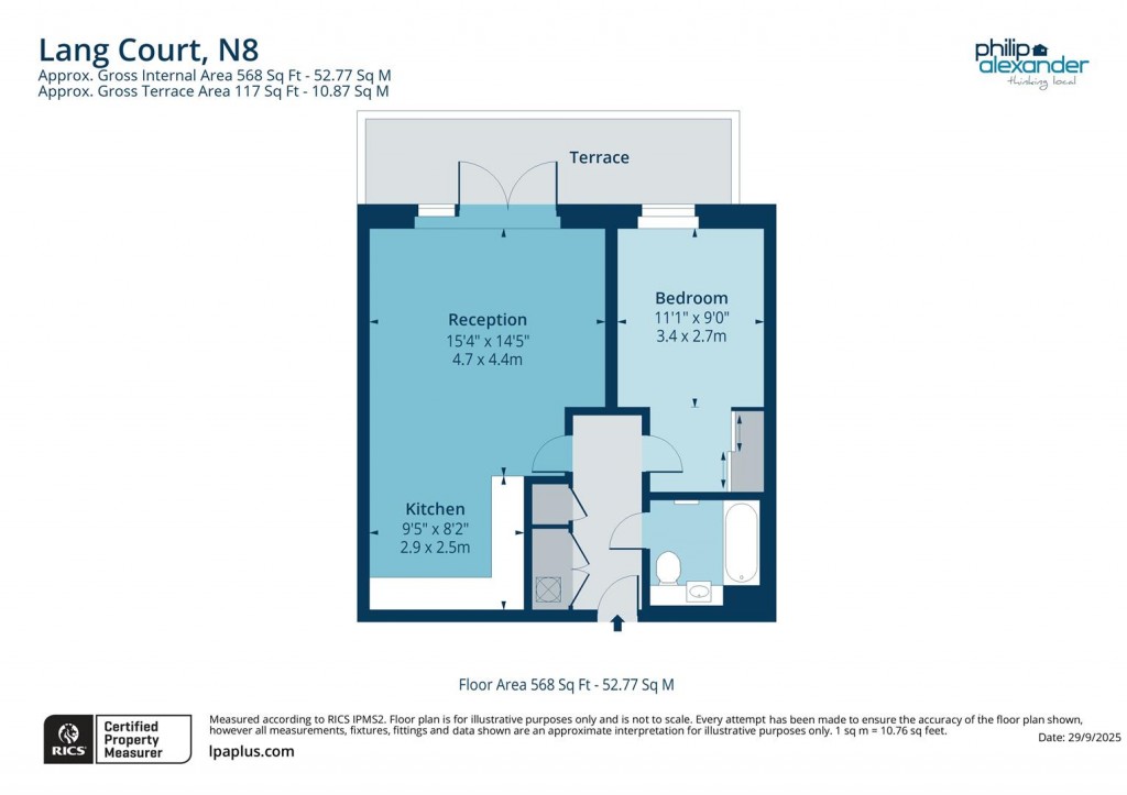 Floorplan for Lang Court, Smithfield Square, Hornsey, N8