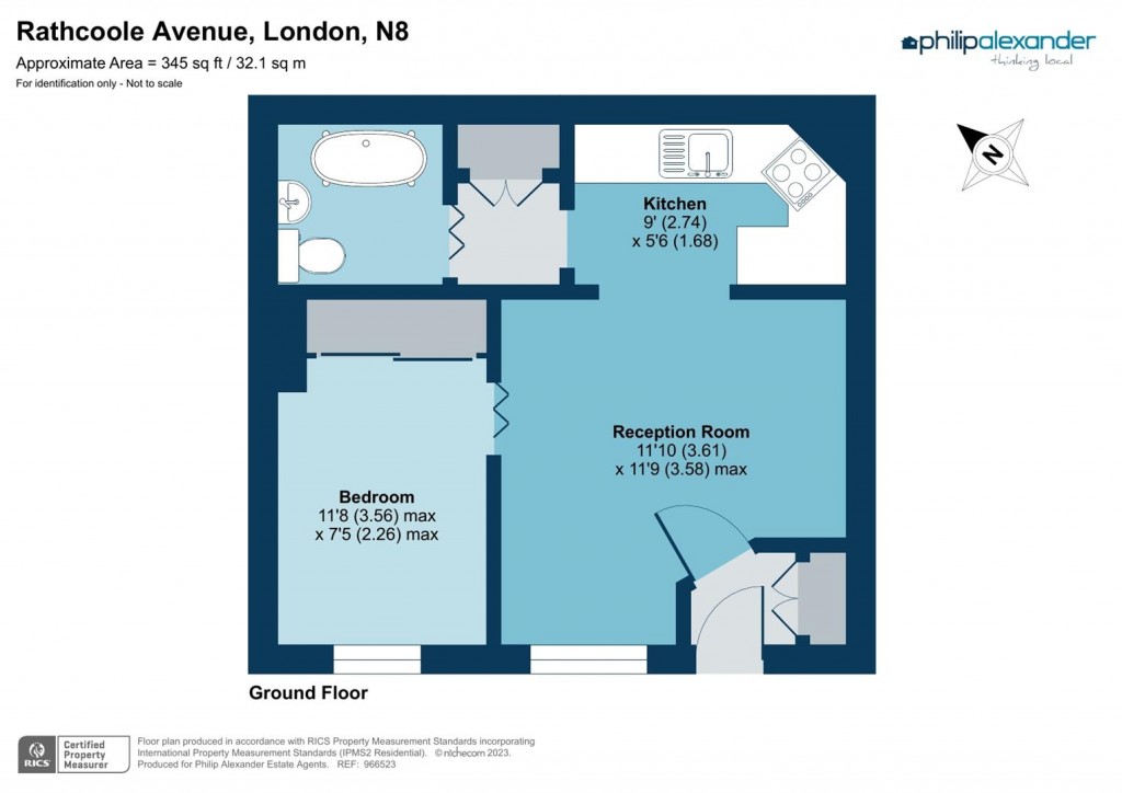 Floorplan for Rathcoole Avenue, Crouch End, N8