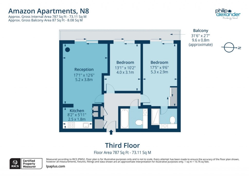 Floorplan for Amazon Apartments, New River Village, Hornsey, N8