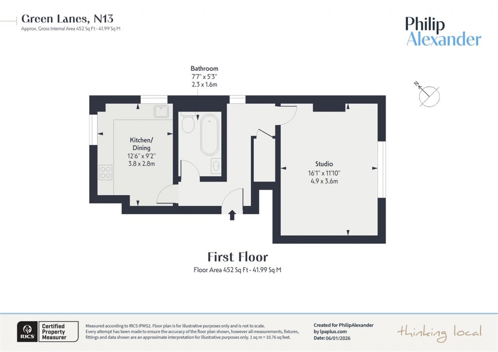 Floorplan for Green Lanes, Palmers Green, N13