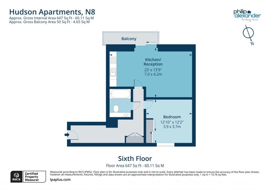 Floorplan for Hudson Apartments, New River Village, Hornsey, N8