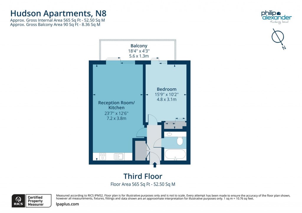 Floorplan for Hudson Apartments, New River Village, N8