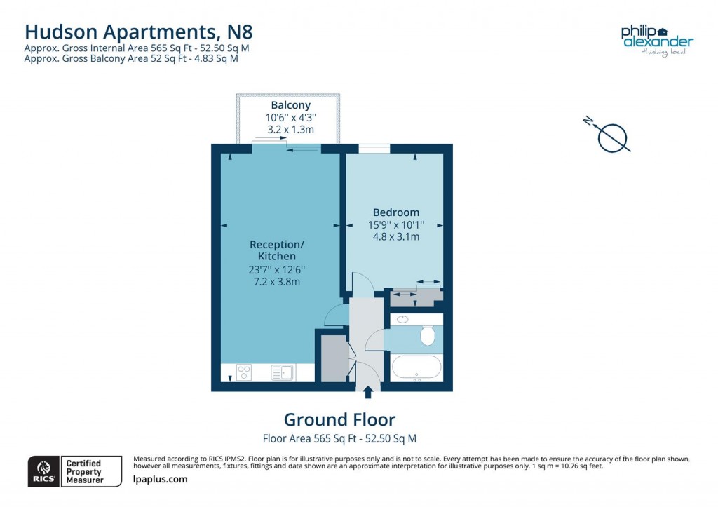 Floorplan for Hudson Apartments, New River Village, Hornsey, N8