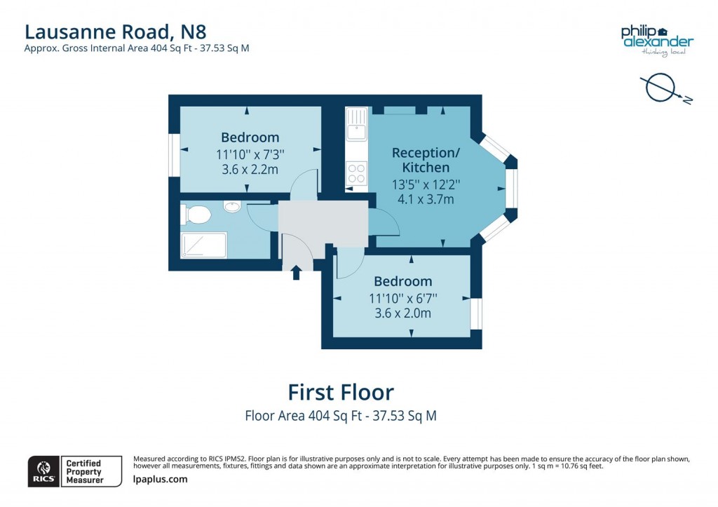 Floorplan for 64 Lausanne Road, London