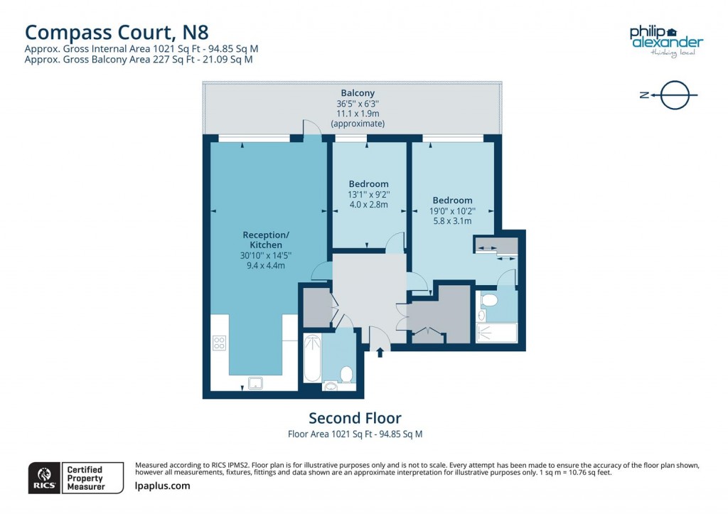 Floorplan for Compass Court, Smithfield Square, Hornsey, N8