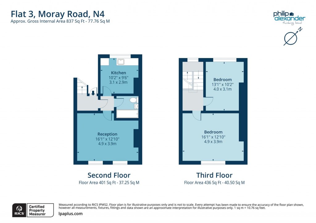 Floorplan for Moray Road, Finsbury Park, London