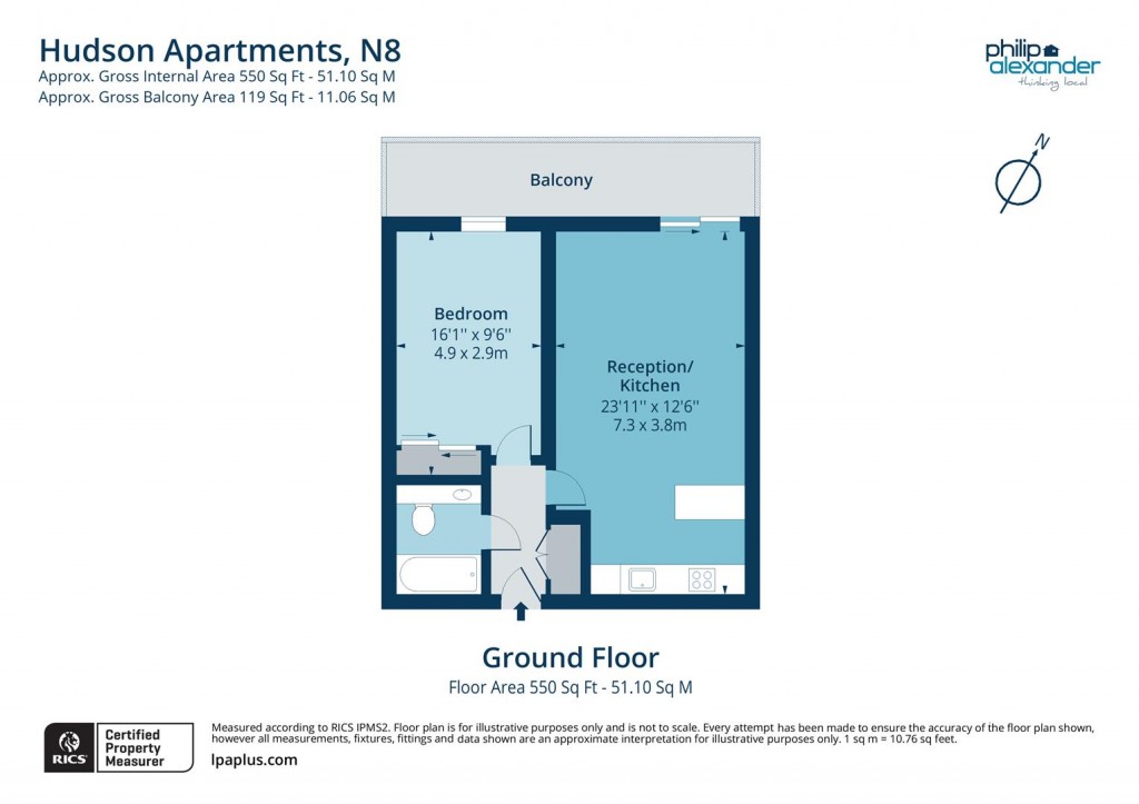 Floorplan for Hudson Apartments, New River Village, Hornsey, N8