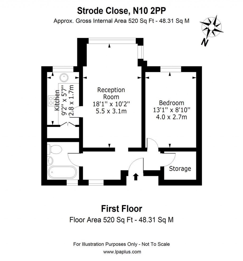 Floorplan for Strode Close, Muswell Hill, N10
