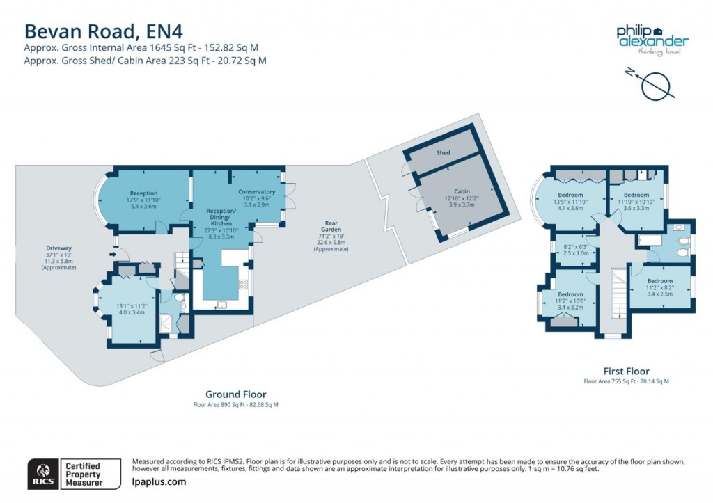 Floorplan for Bevan Road, Cockfosters