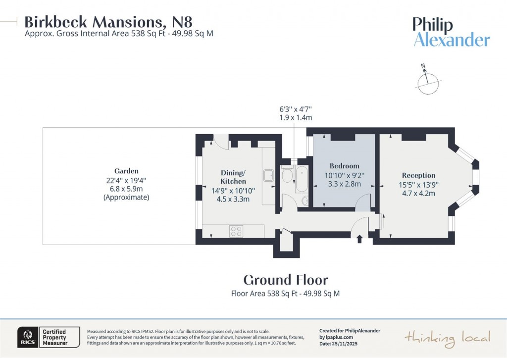 Floorplan for Birkbeck Road, Hornsey