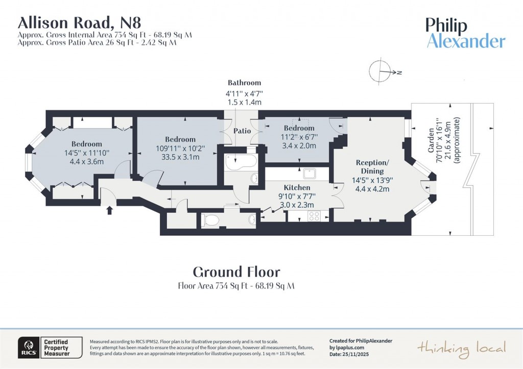 Floorplan for Allison Road, Harringay, N8