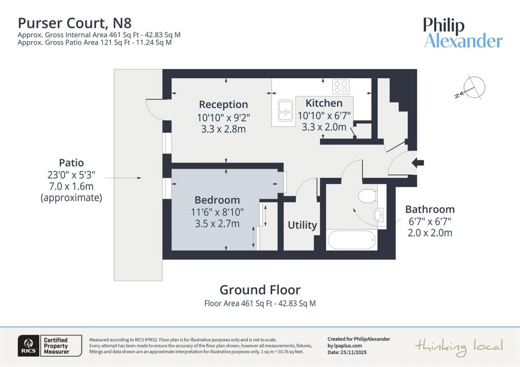 Floorplan for Purser Court, Smithfield Square, Hornsey, N8
