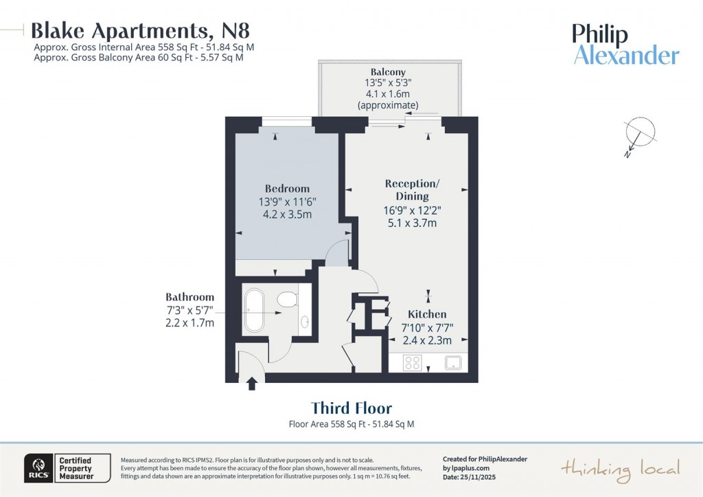 Floorplan for Blake Apartments, New River Avenue, Hornsey, N8