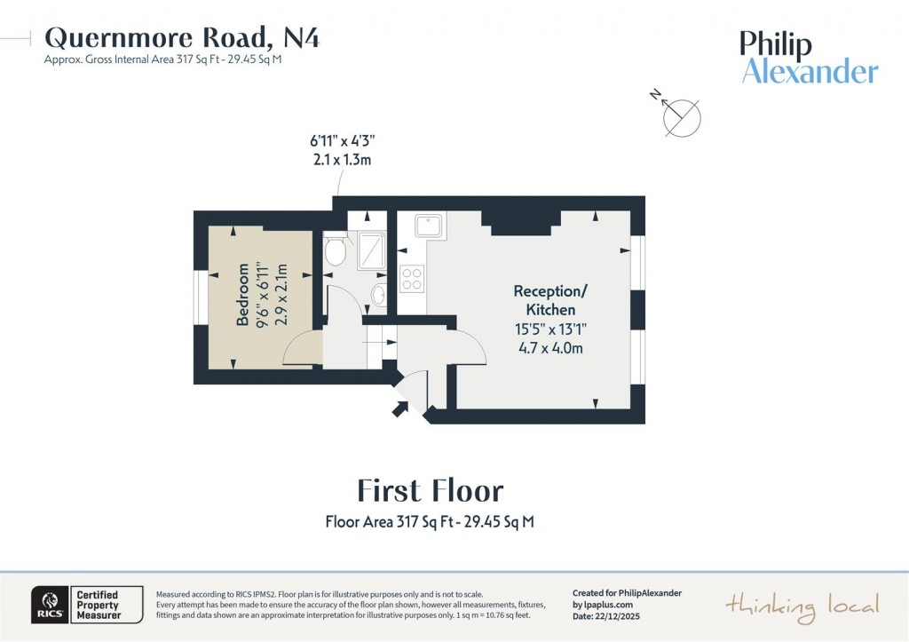 Floorplan for Quernmore Road, Stroud Green, N4