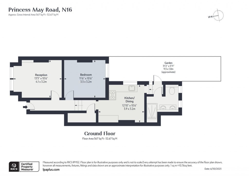 Floorplan for Princess May Road, Stoke Newington, N16