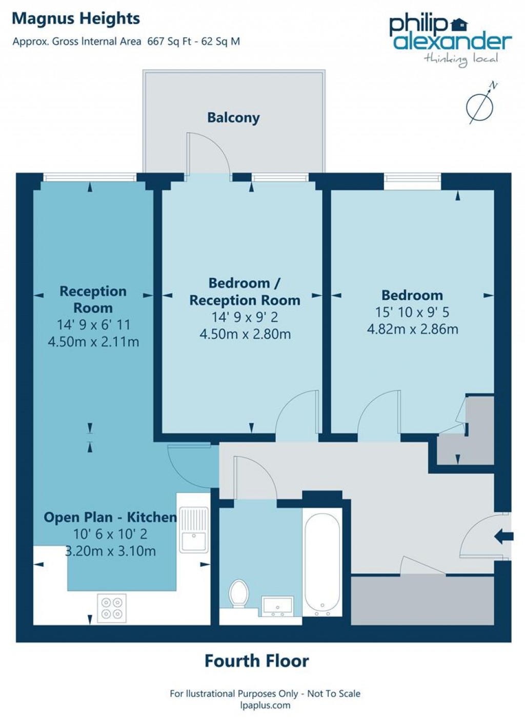 Floorplan for Magnus Heights, Hampden Road, Hornsey, N8