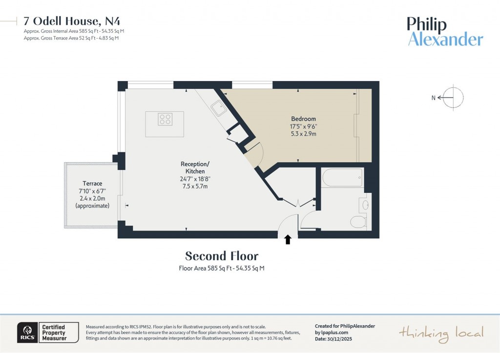 Floorplan for Odell House, Woodberry Downs, Finsbury Park, N4