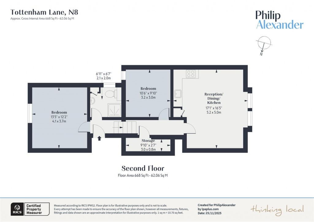 Floorplan for Tottenham Lane, Crouch End, N8
