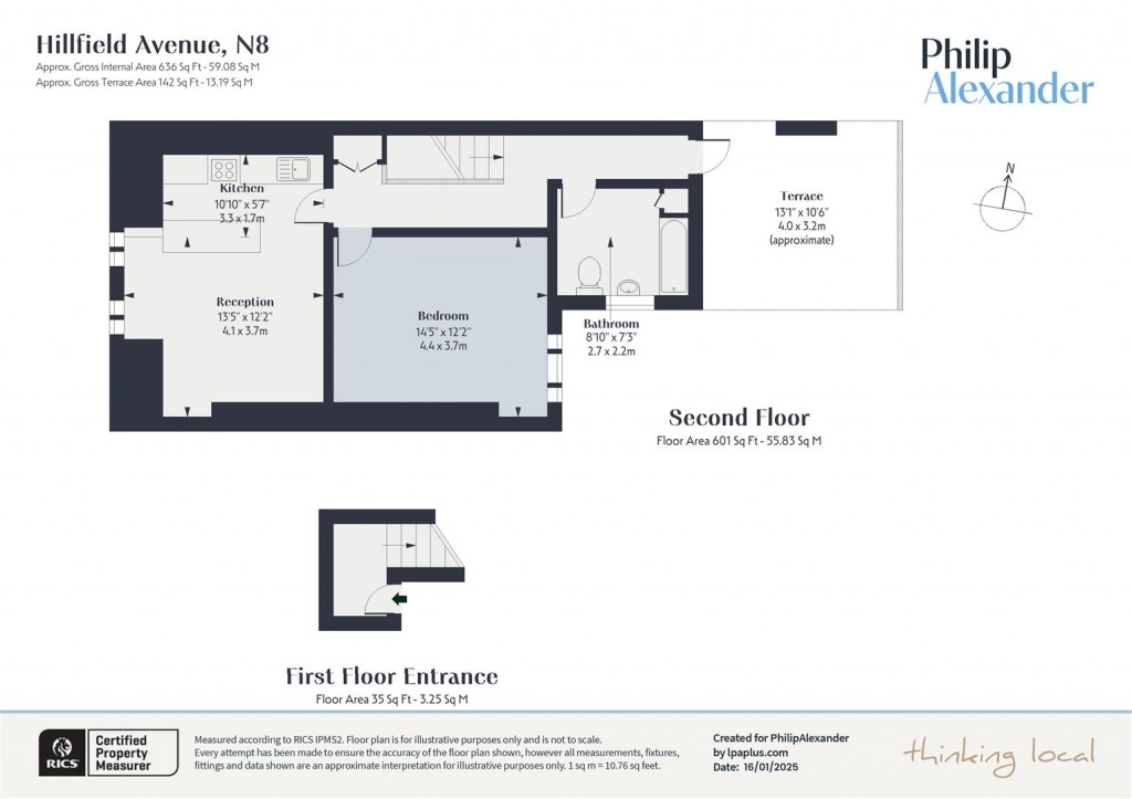 Floorplan for Hillfield Avenue, Crouch End, N8