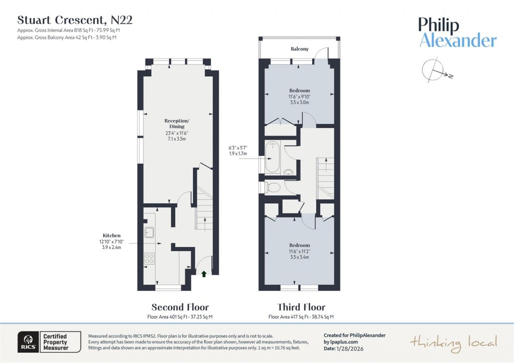 Floorplan for Stuart Crescent, Wood Green