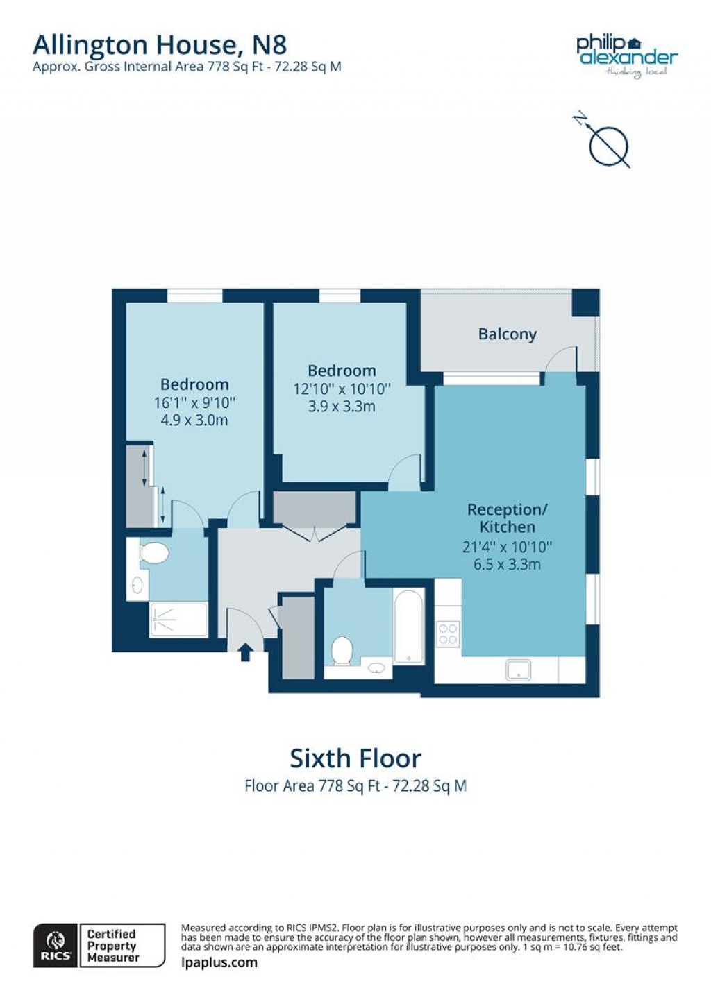Floorplan for Alington House, Alexandra Gate, N8