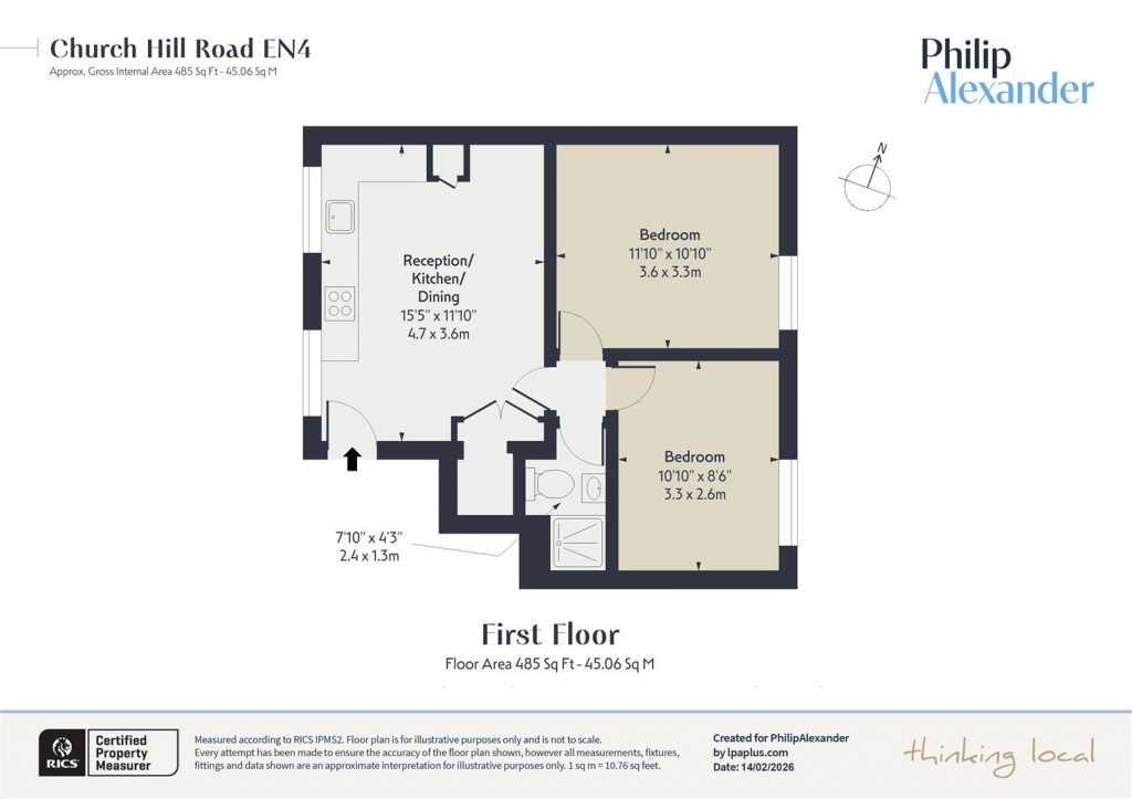 Floorplan for Church Hill Road, East Barnet, EN4