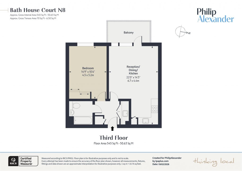 Floorplan for Bath House Court, Smithfield Square, Hornsey, N8