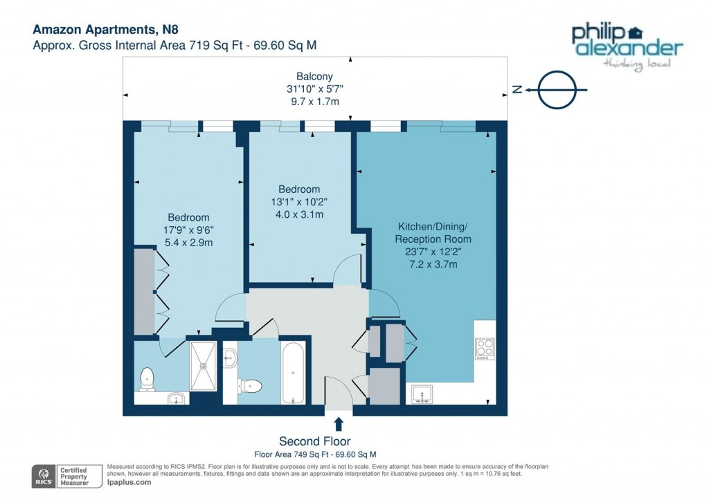 Floorplan for Amazon Apartments, New River Village, Hornsey, N8