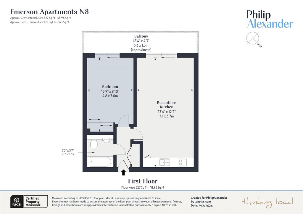 Floorplan for Emerson Apartments, New River Village, Hornsey, N8