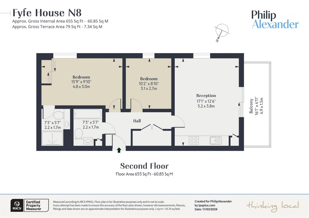 Floorplan for Fyfe House, New River Village, Hornsey, N8