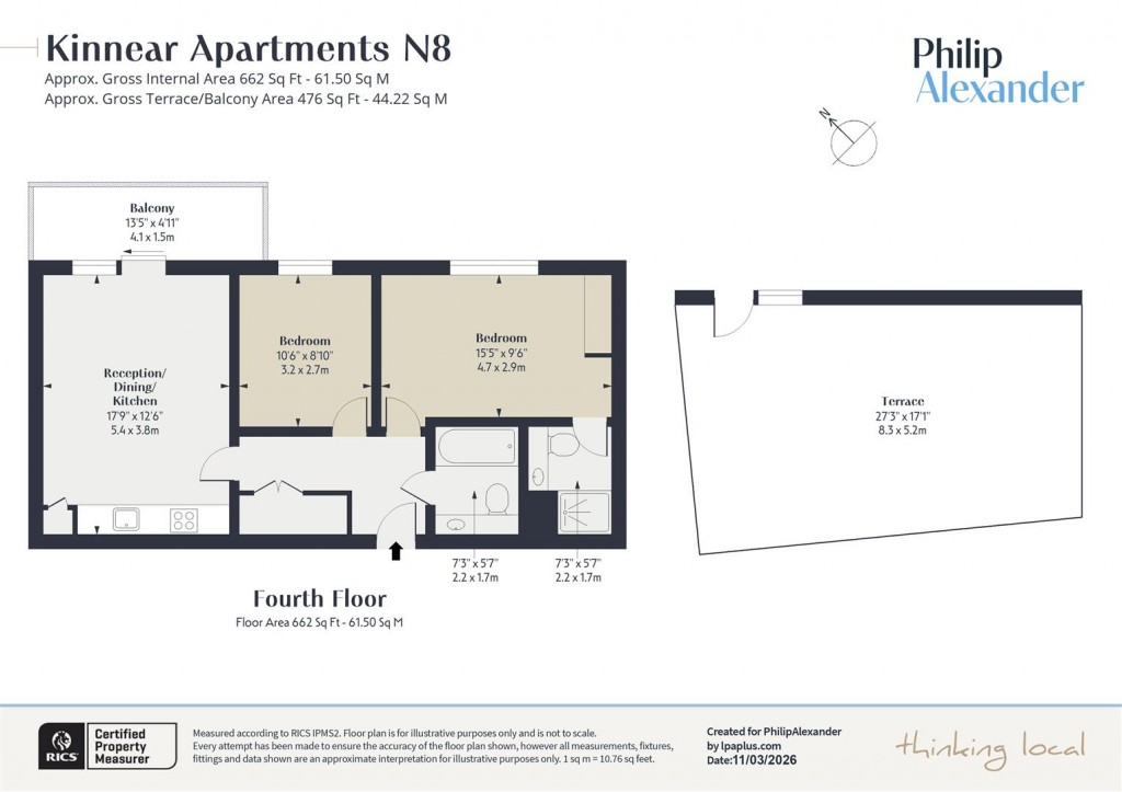 Floorplan for Kinnear Apartments, New River Village, Hornsey, N8