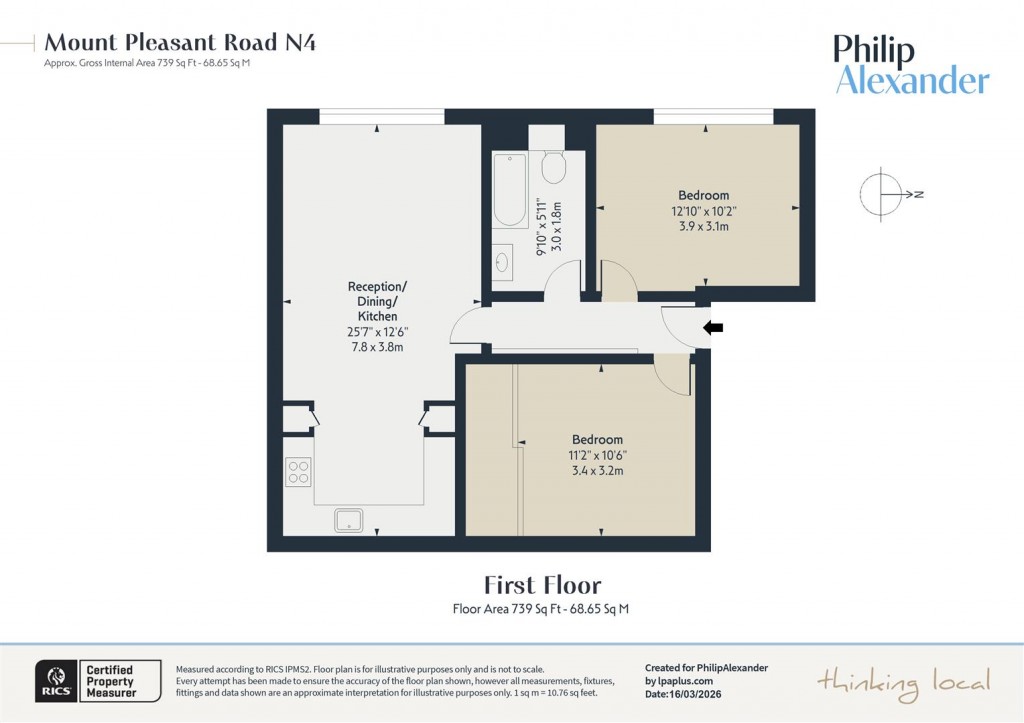 Floorplan for Mount Pleasant Crescent, Stroud Green