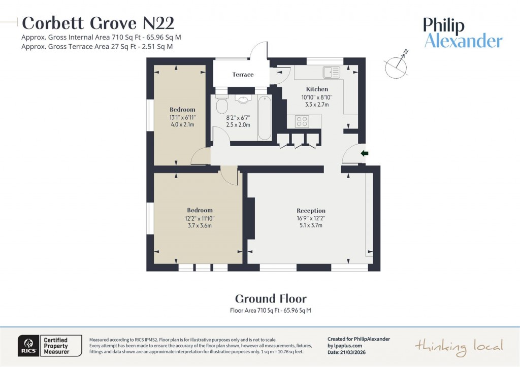 Floorplan for Corbett Grove, Bounds Green, N22
