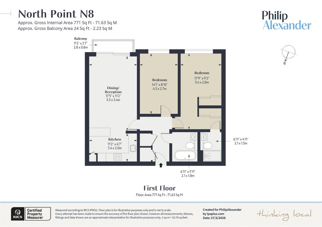 Floorplan for Tottenham Lane, Crouch End, N8