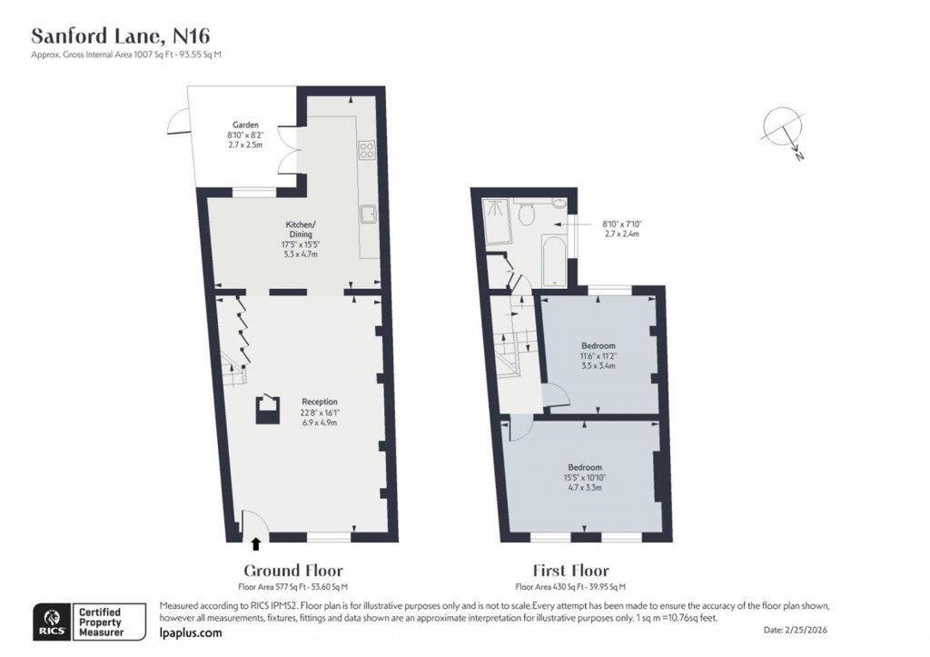 Floorplan for Sanford Lane, Stoke Newington, N16