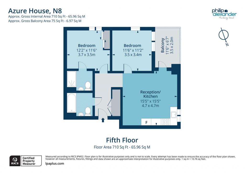 Floorplan for Azure House, Brook Road, Alexandra Gate, N8