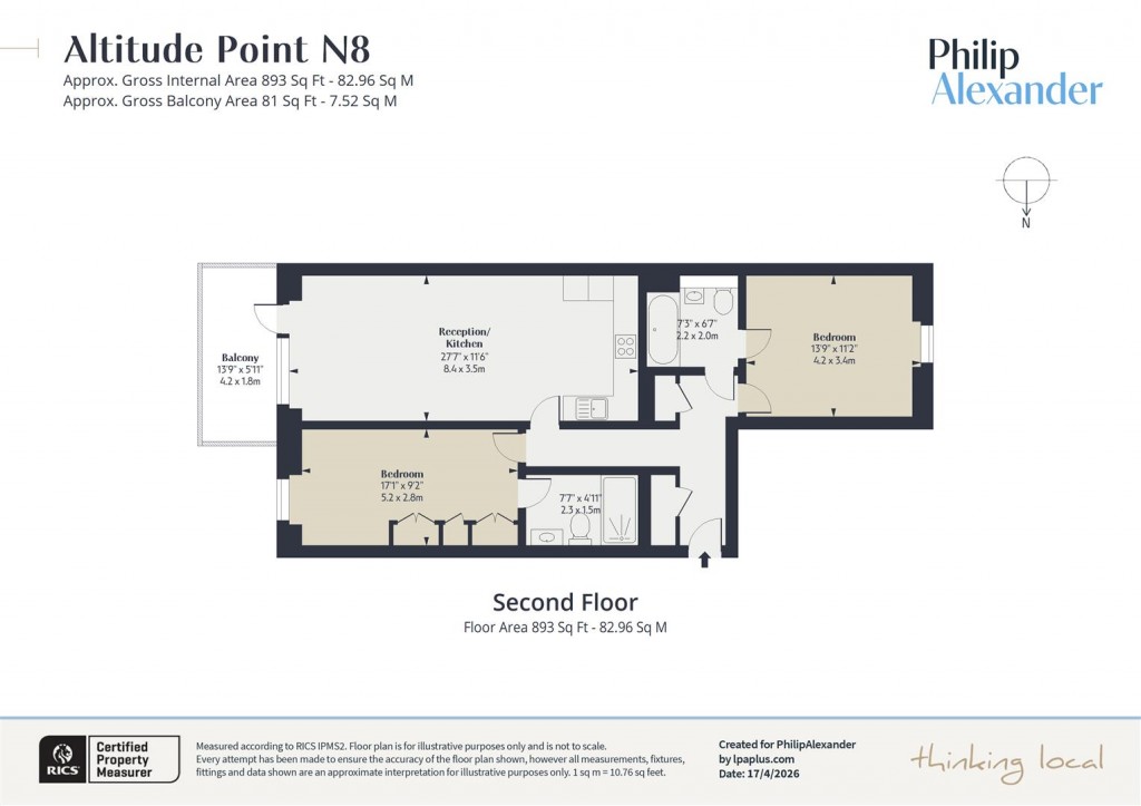 Floorplan for Altitude Point, Hampden Road, Hornsey, N8