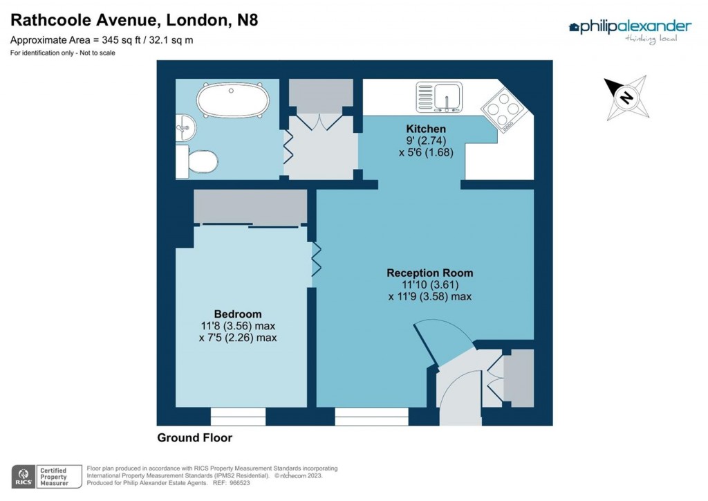 Floorplan for Rathcoole Avenue, Hornsey, N8