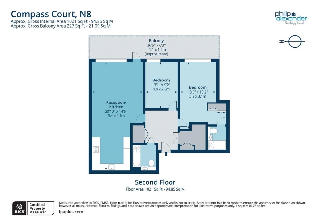 Floorplan for Compass Court, Smithfield Square, Hornsey N8
