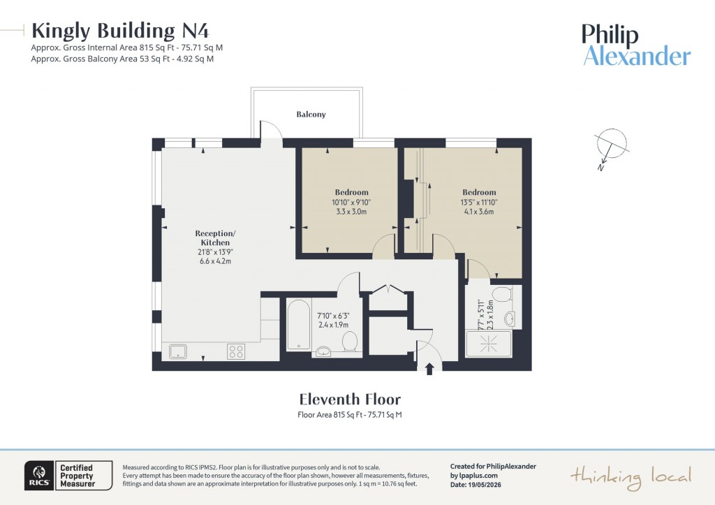 Floorplan for Kingly Building, Woodberry Down, N4