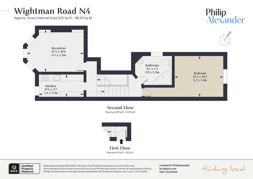 Floorplan for Wightman Road, Hornsey, N8