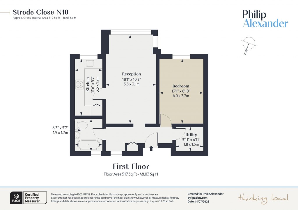 Floorplan for Strode Close, Muswell Hill, N10