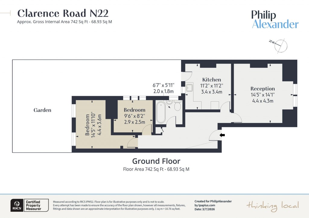 Floorplan for Clarence Road, London, N22