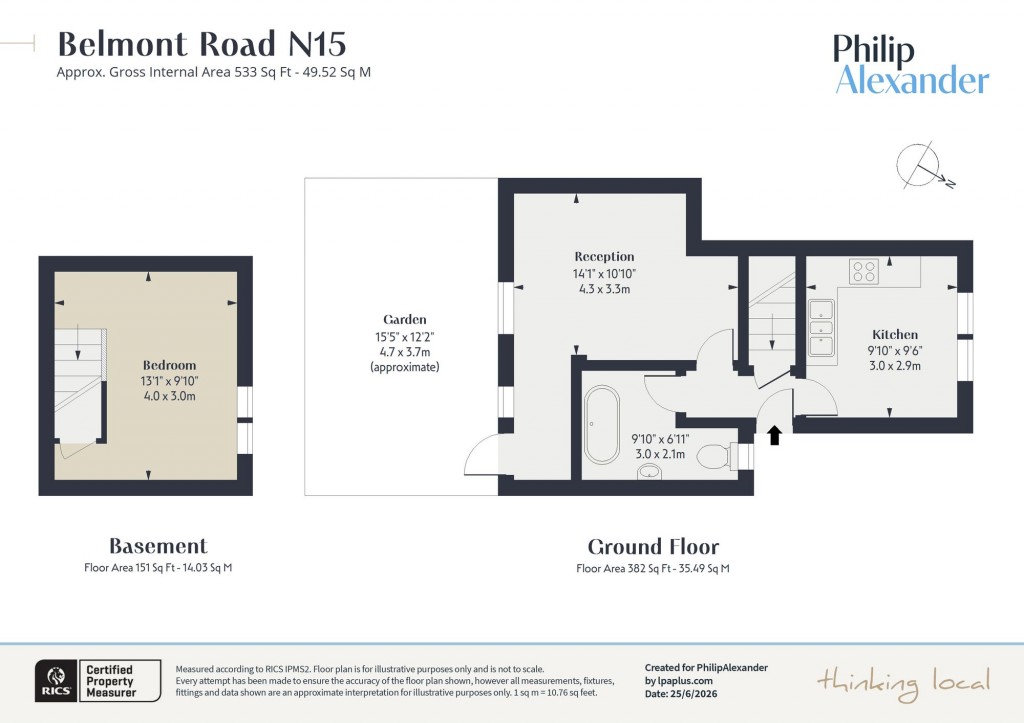 Floorplan for Belmont Road, South Tottenham, N15