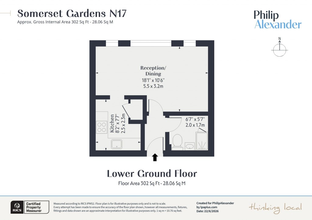 Floorplan for Somerset Gardens, Tottenham, N17