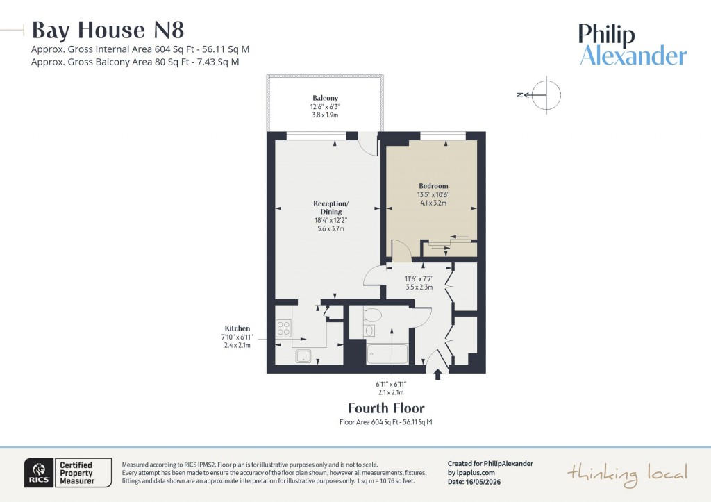Floorplan for Bay House, Green Lanes, Haringey, N8