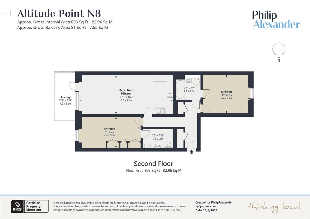 Floorplan for Altitude Point, Hampden Road, Hornsey, N8
