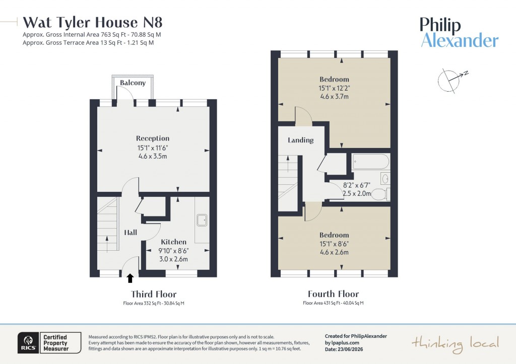 Floorplan for Boyton Road, Wat Tyler House Boyton Road, N8